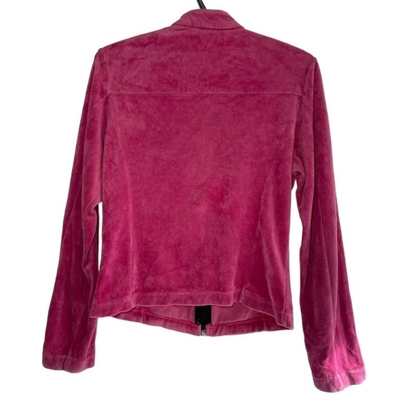 Tommy Hilfiger Retro Velvet Velour Full Zip Track Jacket Bright Pink size M - Picture 5 of 5
